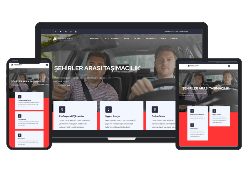 Sürücü Kursu Web Tasarım Scripti V2 