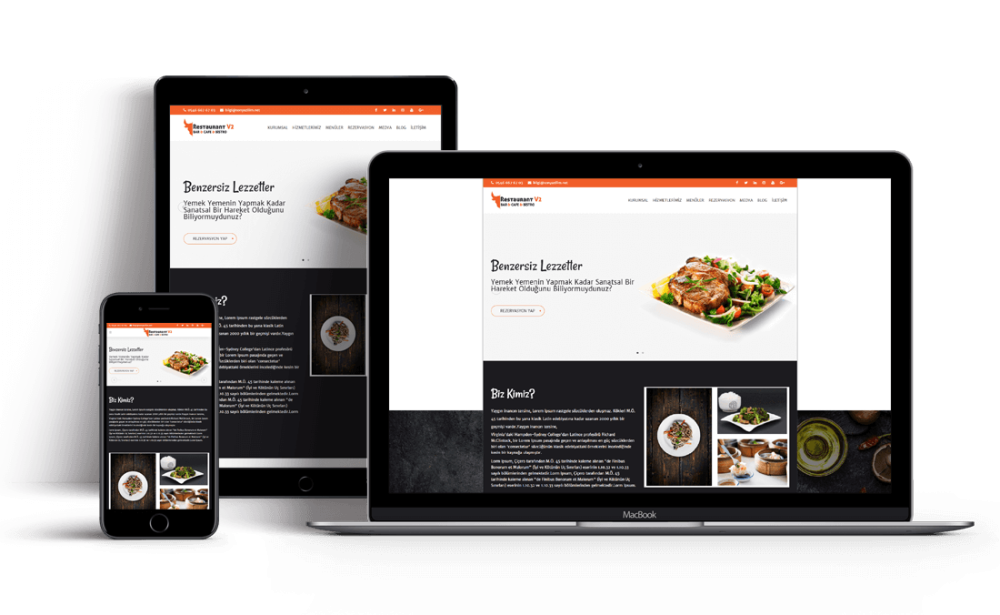 Restaurant & Cafe & Bar & Bistro Web Tasarım V2 