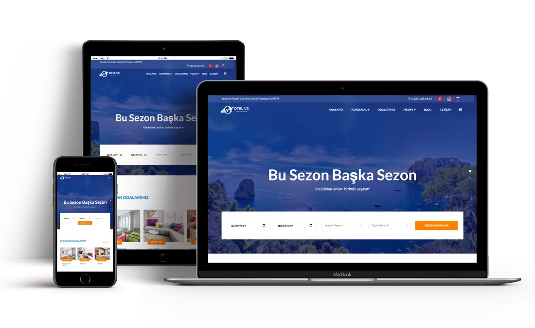 OTEL & Pansiyon Web Tasarım V3 