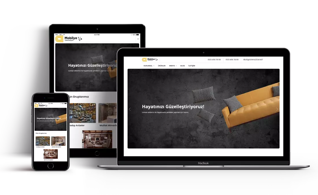 Mobilya ve Dekorasyon Web Tasarım V3 